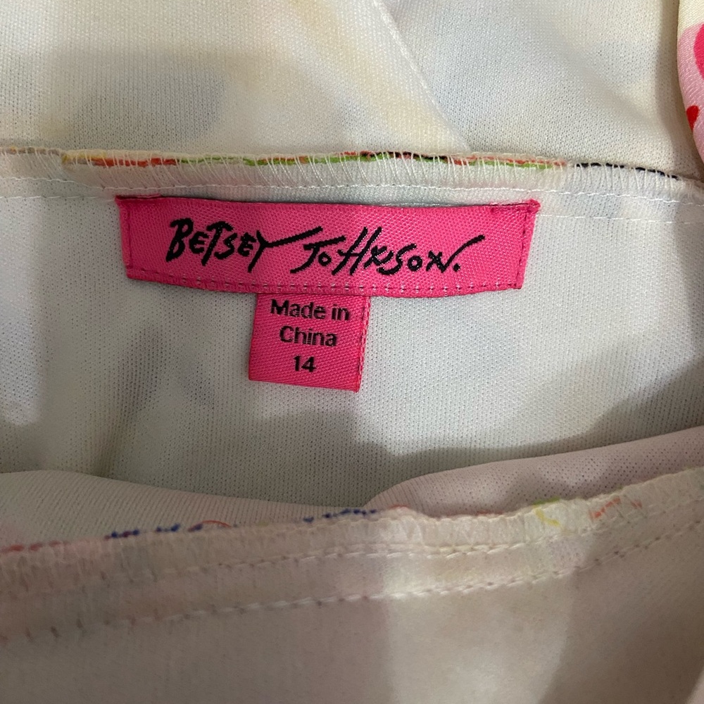 Betsey Johnson Cream Floral Dress with Pink Yellow & Blue Accents fit & flare 14 - Picture 15 of 16